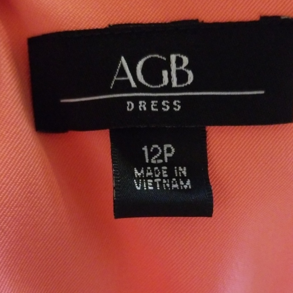 AGB bright coral sheath dress size 12p - Picture 3 of 7